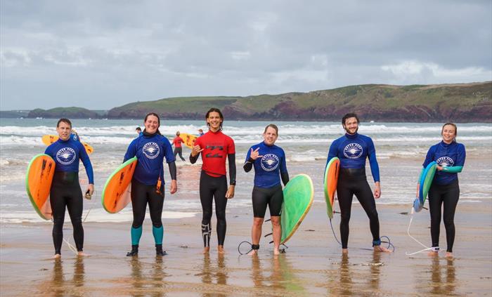 Surfing Lessons at Freshwater West Beach in Pembrokeshire, Wales